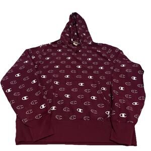 Champion Reverse Weave Hoodie Sweatshirt Men Med Logo Long Sleeve Pocket Thick